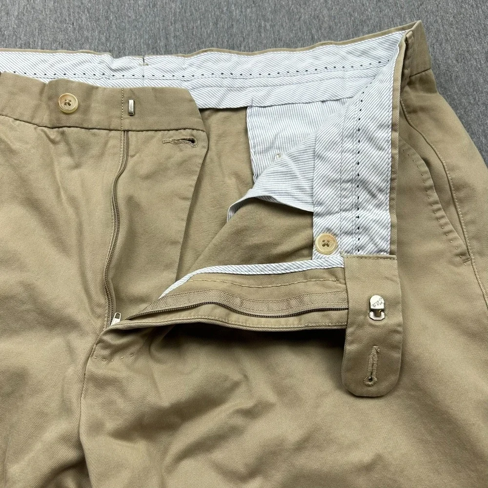 Peter Millar Twill Straight Leg Khaki Chino Pants Mens 38x31 Flat Front‎ Classic